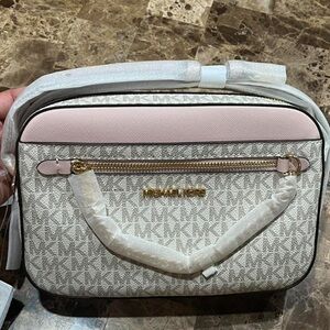 Michael Kors Pink and Cream Crossbody Bag NWT
